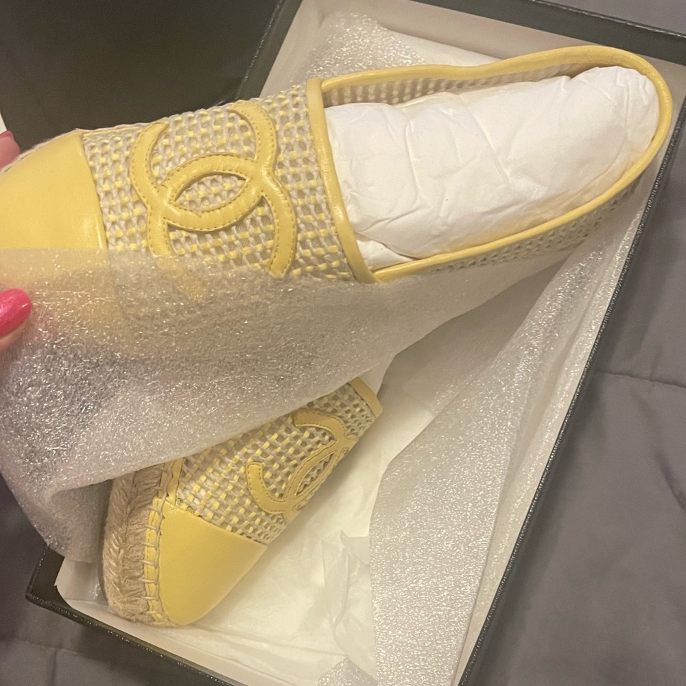 Yellow Chanel espadrilles